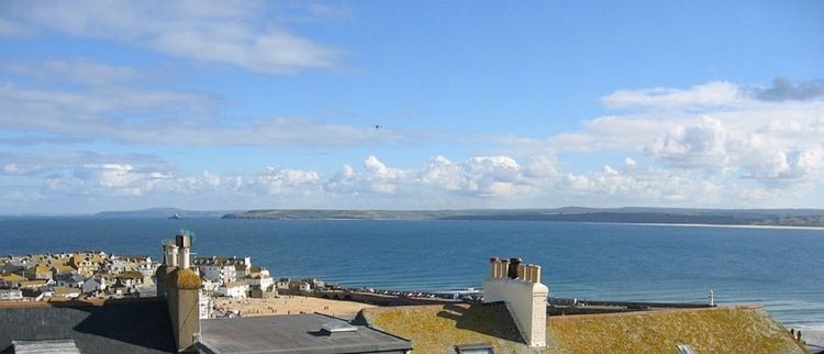 The view from Bedroom 2 over St Ives Bay towards Godrevy