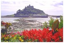 St Michaels Mount in Mounts Bay - a National Trust stately home and castle on an off-shore island