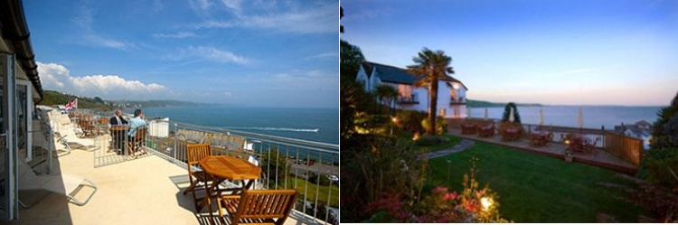 Both the large balcony and gardens enjoy stunning sea views