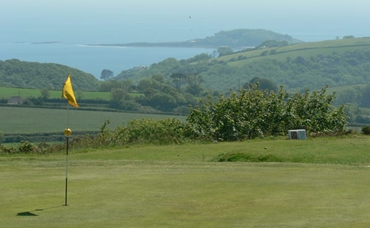 Sea views from one of the greens at Looe golf club