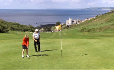 Dramatic panoramic coastal views from Whitsand Bay golf course