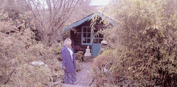 Stella Turk in her garden