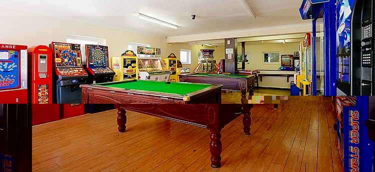 The games room at Calloose Holiday Park