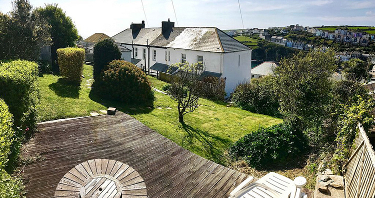 The garden has views over Mevagissey and the harbour