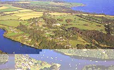 Aerial view of Budock Vean on the Helford River