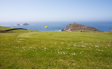 View of Cape Cornwall from one of the greens
