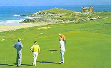 Newquay links golf course by Fistral Beach