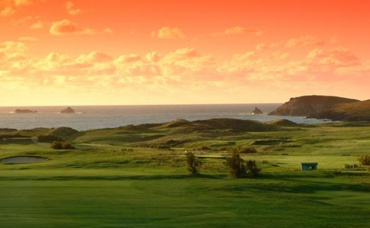 Beautiful sunset over the golf course at Trevose
