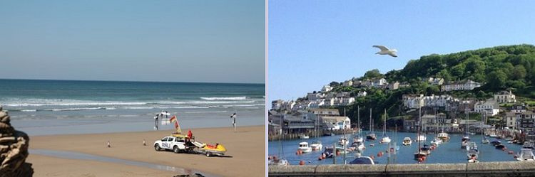 The lovely harbour town of Looe and a local beach
