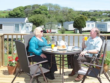 Patio area for relaxing outside your holiday caravan