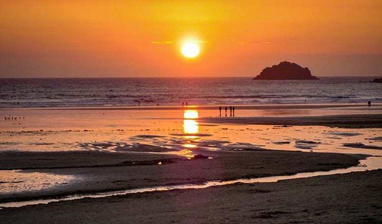 A beach at sunset near Rock and Padstow
