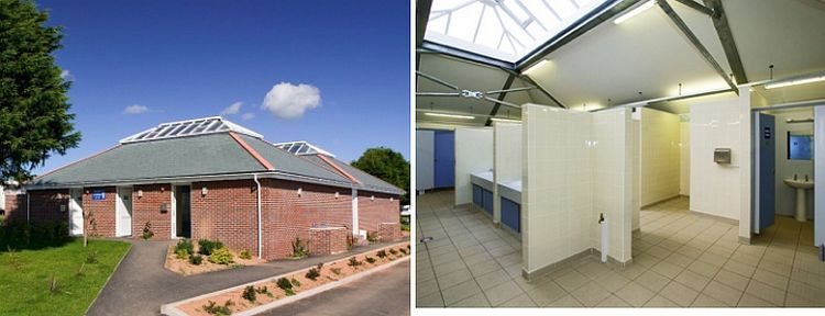 Modern toilet and shower facilities 