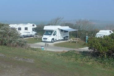 Camping pitches overlooking the sea