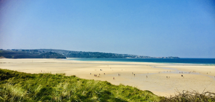 The beautiful beach at Riviere Towans on St Ives Bay