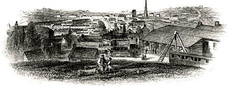 mid 19th century view over Redruth