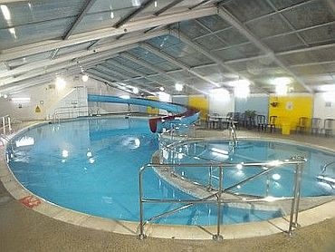 The heated indoor swimming pool and flume