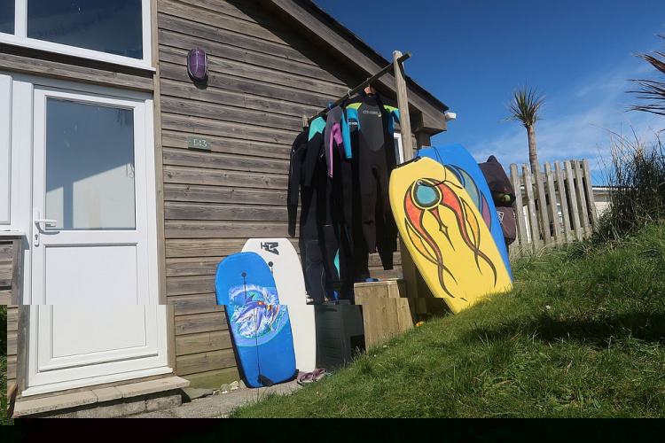 Surf Board and Wet Suit Drying Area