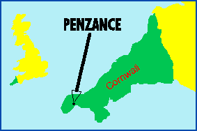 Penzance location map